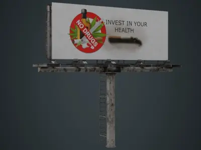 Billboard 1B Low-poly 3D model