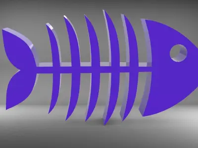 Fish Skelton Pendant Free 3D print model