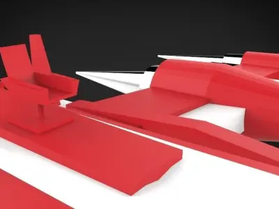 Spaceship RG77 Low-poly 3D model