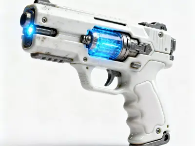 Stylized Sci-Fi Blaster Pistol  Low-poly 3D model