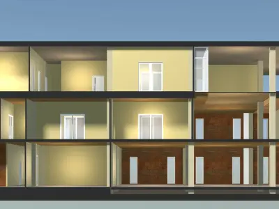 Home office in section cut 25-05 3D model