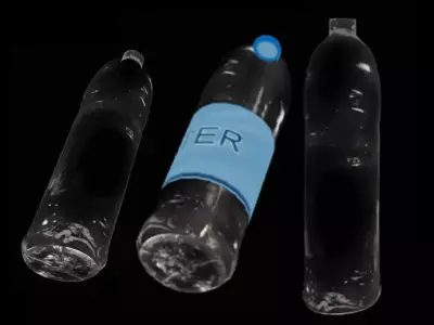 Bottle 3d Empty Plastic with natural texture Free 3D model