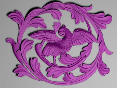 Relief Cockatoo Decoration 3D model