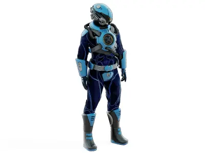 CYBER ASTRONAUT-X  Rigged for Unreal Engine - Unity - MIXAMO 3D model