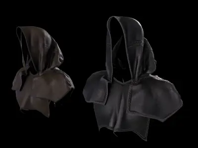 medieval hood cloak pack Low-poly 3D model