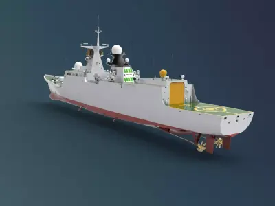 Guided missile frigate 3D model