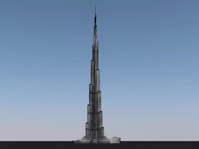 Burj Khalifa Dubai Low-poly 3D model