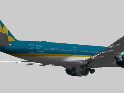 Airbus A350-900 XWB Vietnam Airlines Low-poly 3D model