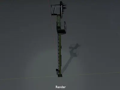 KS Railway Signal Post 7000mm Version-5 Low-poly 3D model
