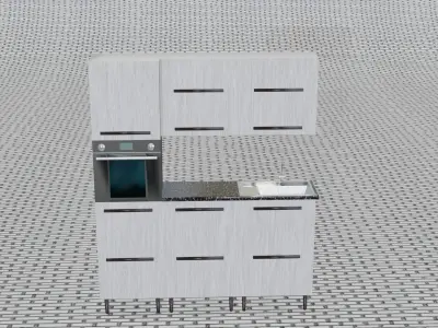 Kitchen Furniture Low-poly 3D model