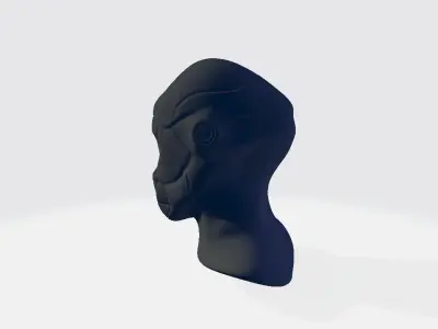 Soldier Armor Head Low-poly 3D model
