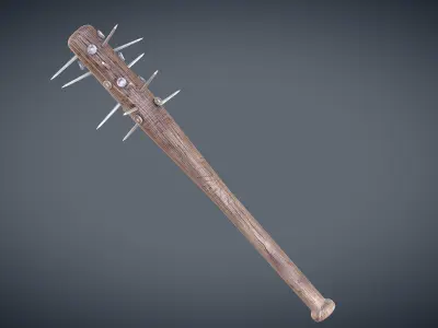 Spiked Baseball Bat Low-poly 3D model
