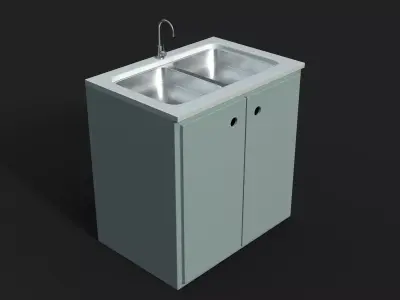 Modern kitchen cabinet-PBR Free 3D model