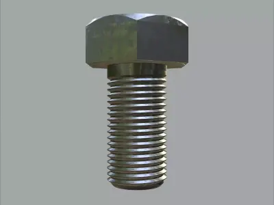 Steel stained Hex Bolt M5 High-Precision with 4K PBR Textures 3D model