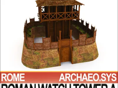 Roman Watch Tower Scene with Interiors A 3D model