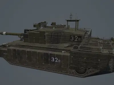 Challenger 2 and challenger 2 TES pack Low-poly 3D model