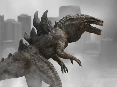 Godzilla 1998 Low-poly 3D model