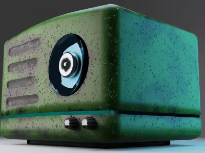 old radio Low-poly 3D model