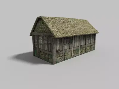 low poly village house 1 Low-poly 3D model