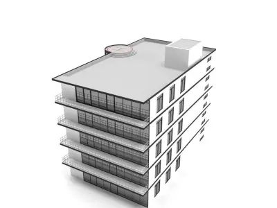 Low Poly Hospital Building Low-poly 3D model