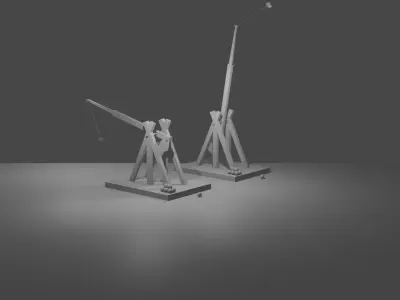 Medieval Trebuchet Free 3D model