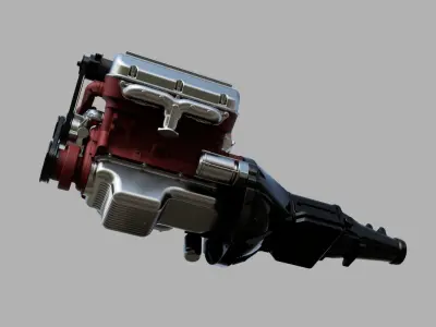 Vintage HEMI engine 3D model