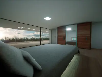 Modern Private House Low-poly 3D model