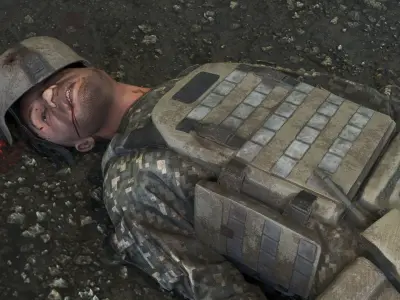 Fallen Soldier 4 Low-poly 3D model