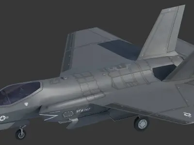 F35C fighter Low-poly 3D model