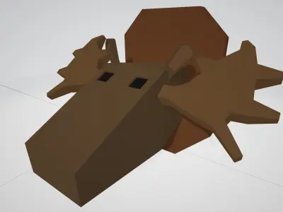 Animal heads Low-poly 3D model