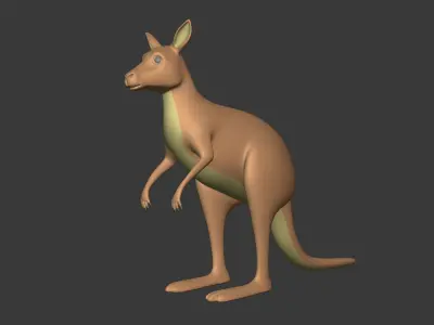 Cartoon Kangaroo Low-poly 3D model