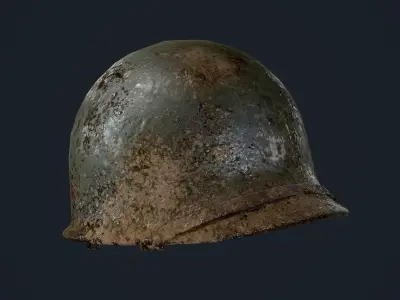 WW2 American Soldier Military Helmet Game Ready Low-poly 3D model