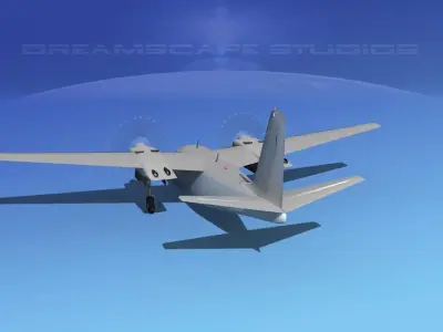 Aero Commander 500 Bare Metal 3D model