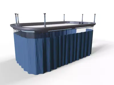 Sci-Fi Medical Privacy Curtain Low-poly 3D model