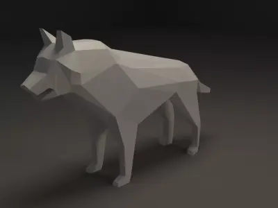 Low Poly Wolf Low-poly 3D model