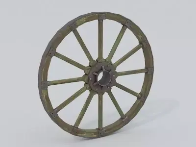 Wagon Wheel 4 Low-poly 3D model