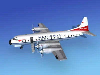 Lockheed L-188 Electra HP National Airlines 3D model