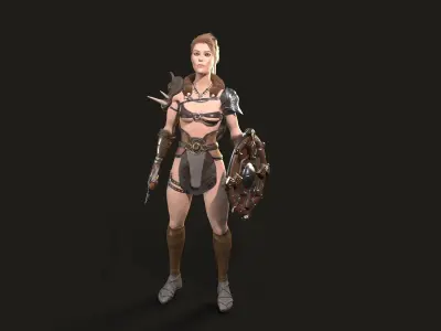Viking Girl Low-poly 3D model