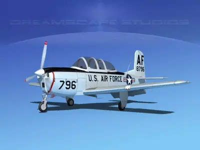 Beechcraft T-34 Mentor V04 USAF 3D model