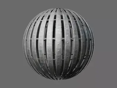 Bar Metal Grate Seamless PBR Material Texture