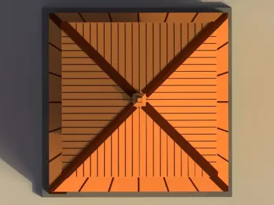 Low Poly Japanese Tower Low-poly 3D model