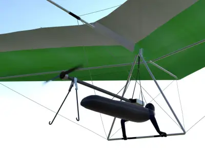 Electric Powered Hang Glider Low-poly 3D model