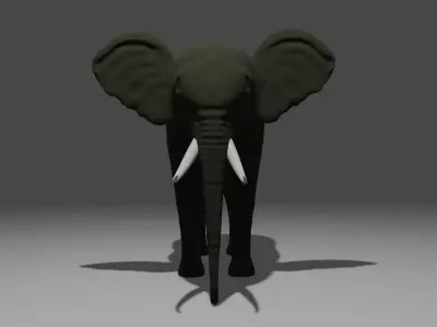 Elephant with tusks 3D model