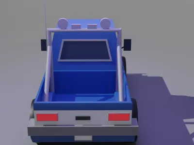 Police Truck Low-poly 3D model