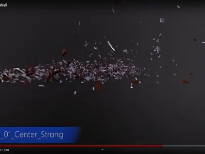 BrickWall 01 Center Strong Low-poly 3D model