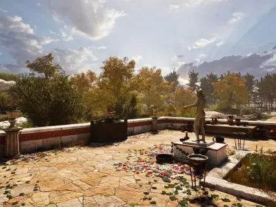 Ancient Greek Stadium Mediterranean Modular Environment Low-poly 3D model