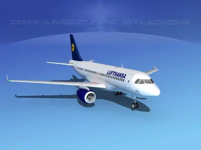 Airbus A319 Lufthansa 3D model