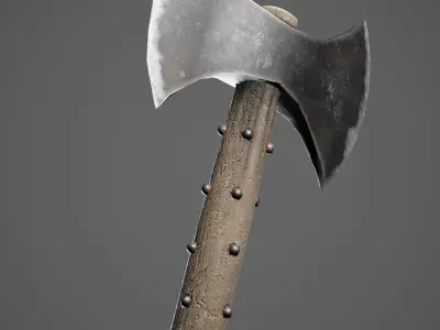 Double Axe Low-poly 3D model purchase
