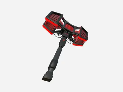 SciFi War Hammer A04 Black Red - Sci Fi Weapon Design Low-poly 3D model