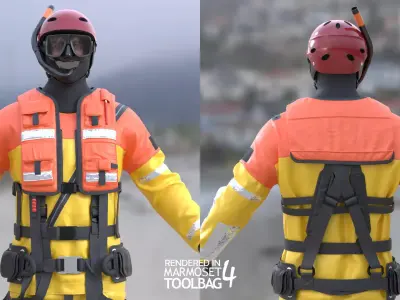 Rescue Swimming Suit Free 3D model